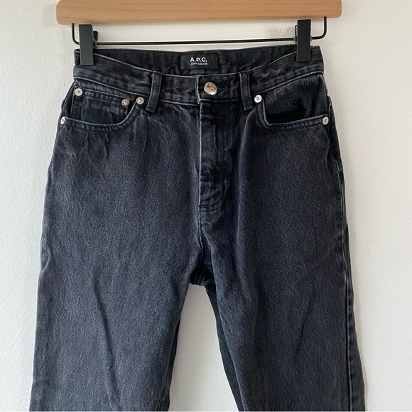 a.p.c. sailor jeans washed black high rise size 24 - Picture 6 of 13